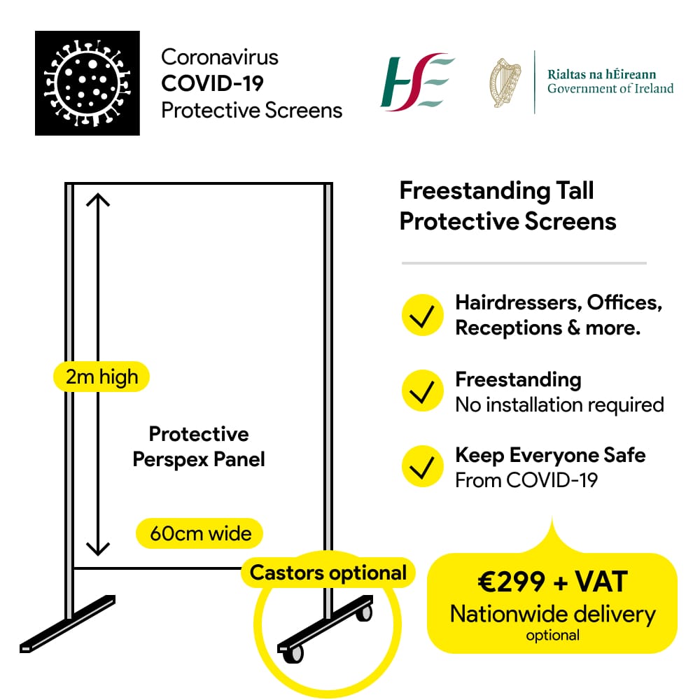 tall protective screens for hairdressers and barbers